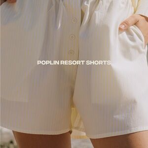 Daily Drills Poplin Resort Women's Yellow Striped Shorts